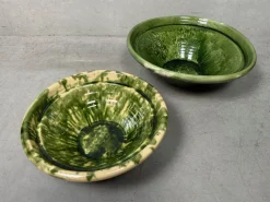 Pamono Large Green Ceramic Bowl, 1980s