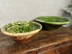 Pamono Large Green Ceramic Bowl, 1980s