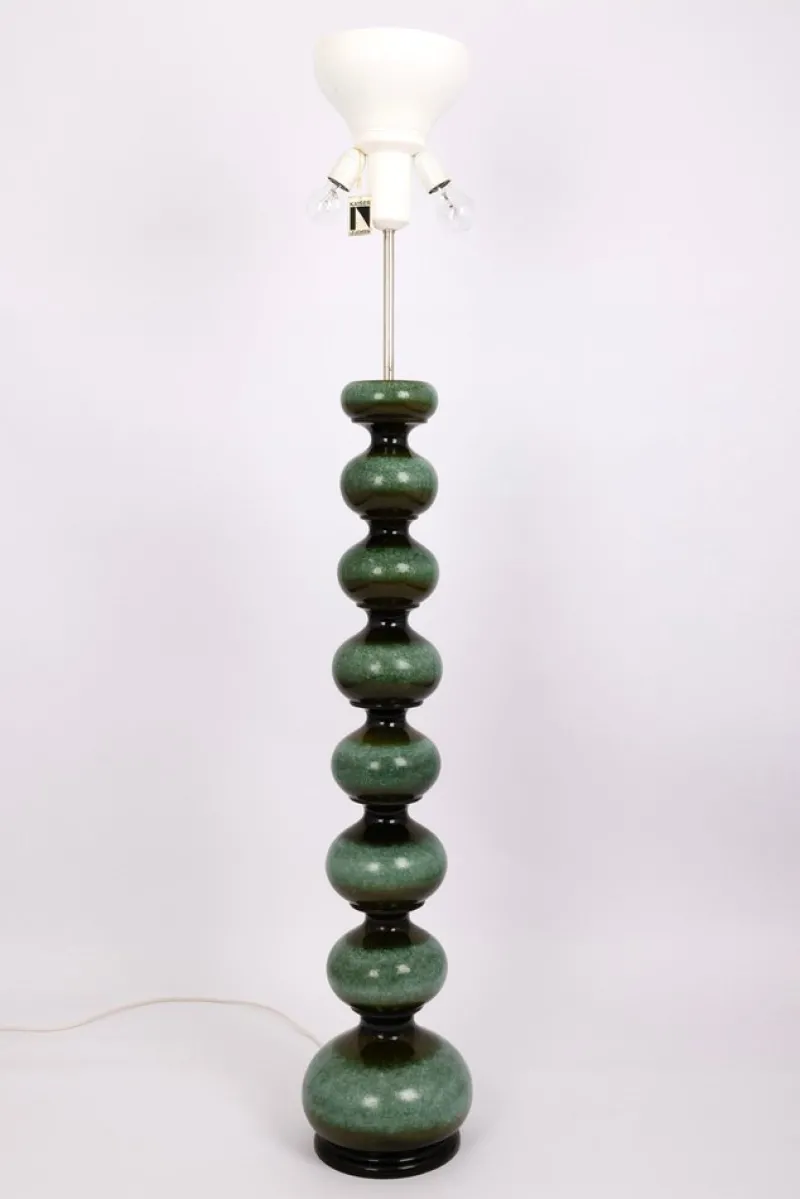 Pamono Large Green Ceramic Floor Lamp from Kaiser Leuchten, Germany, 1970s> Floor Lamps