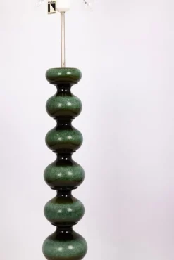 Pamono Large Green Ceramic Floor Lamp from Kaiser Leuchten, Germany, 1970s><noscript><img width=
