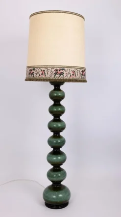 Pamono Large Green Ceramic Floor Lamp from Kaiser Leuchten, Germany, 1970s><noscript><img width=