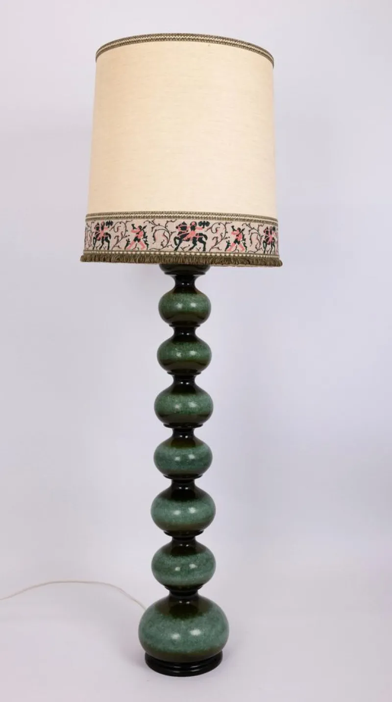 Pamono Large Green Ceramic Floor Lamp from Kaiser Leuchten, Germany, 1970s> Floor Lamps