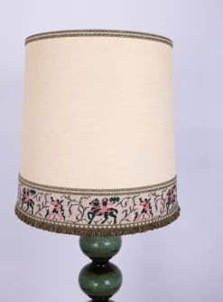Pamono Large Green Ceramic Floor Lamp from Kaiser Leuchten, Germany, 1970s><noscript><img width=