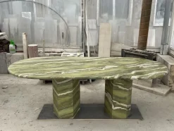 Pamono Large Green Marble Oval Dining Table by My Habitat Design><noscript><img width=