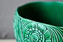 Pamono Large Green Slip Planter from Orchies, 1930s><noscript><img width=