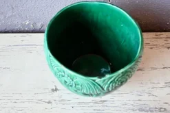 Pamono Large Green Slip Planter from Orchies, 1930s><noscript><img width=
