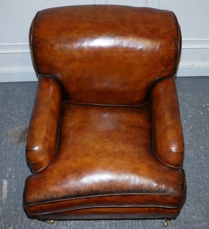 Pamono Large Hand Dyed Leather Chairs, Set of 2> Lounge Chairs & Armchairs