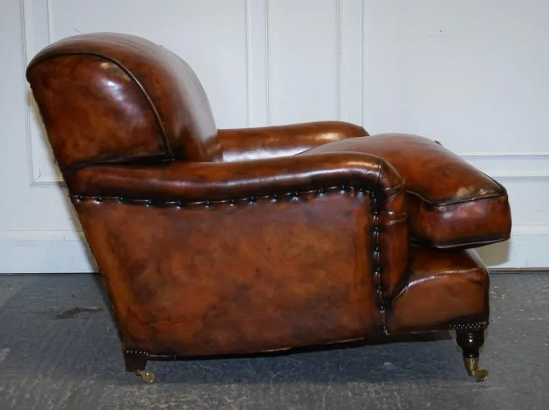 Pamono Large Hand Dyed Leather Chairs, Set of 2> Lounge Chairs & Armchairs