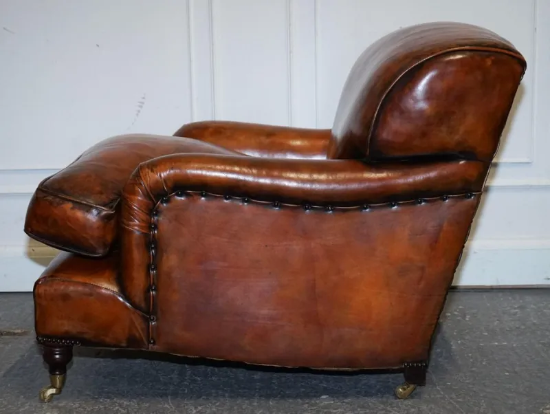 Pamono Large Hand Dyed Leather Chairs, Set of 2> Lounge Chairs & Armchairs