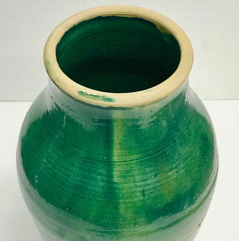 Discount Pamono Large Handmade Glazed Terracotta Pot by Golnaz
