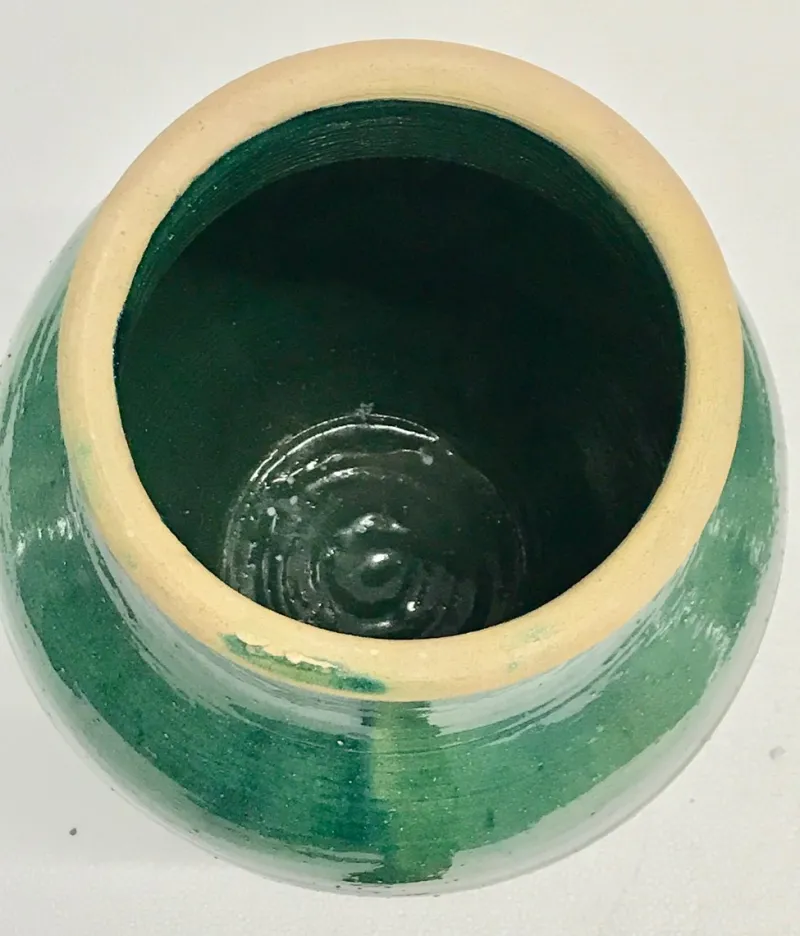 Discount Pamono Large Handmade Glazed Terracotta Pot by Golnaz