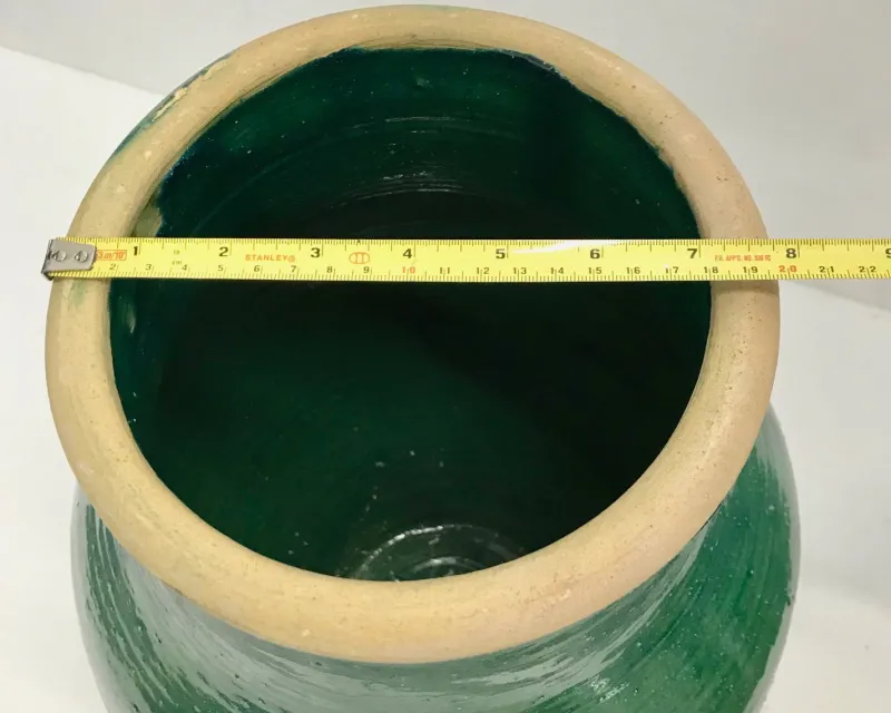 Discount Pamono Large Handmade Glazed Terracotta Pot by Golnaz