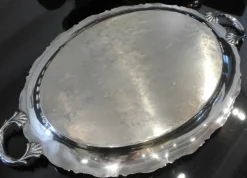 Pamono Large Handmade Sterling Silver Platter, 1930s