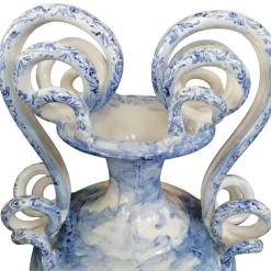 Pamono Large Hand-Painted Ceramic Vase from Spotorno, 1950s><noscript><img width=
