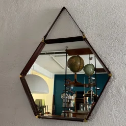 Pamono Large Hexagonal Mirror, 1950s><noscript><img width=
