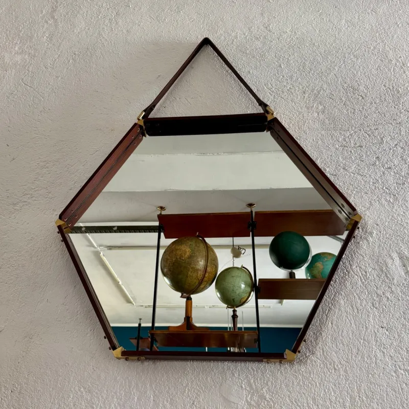 Pamono Large Hexagonal Mirror, 1950s> Mirrors