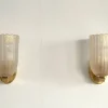 Discount Pamono Large Italian Art Deco Style Murano Glass and Brass Wall Lights from Barovier & Toso, 1990s, Set of 2