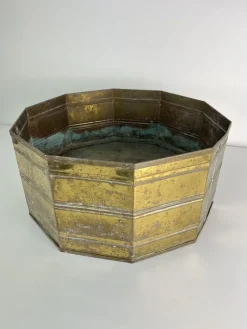 Pamono Large Italian Brass Planter, 1960s> Planters And Jardiniere