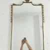 Online Pamono Large Italian Brass Wall Mirror, 1957