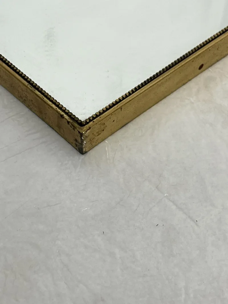 Online Pamono Large Italian Brass Wall Mirror, 1957