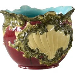 Clearance Pamono Large Italian Capodimonte Pottery Vase or Planter, Early 20th Century