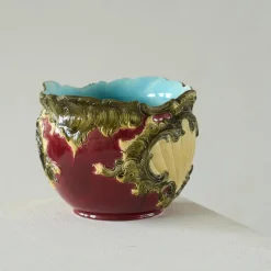 Clearance Pamono Large Italian Capodimonte Pottery Vase or Planter, Early 20th Century