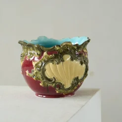 Clearance Pamono Large Italian Capodimonte Pottery Vase or Planter, Early 20th Century