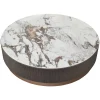 Sale Pamono Large Italian Modern Round Coffee Table with Ceramic Top and Wooden Base from Kabinet