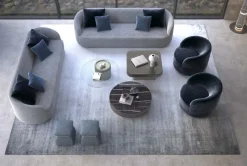 Sale Pamono Large Italian Modern Round Coffee Table with Ceramic Top and Wooden Base from Kabinet