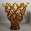 Pamono Large Italian Murano Glass Bowl with Grid Pattern from Made Murano Glass, 1950s> Bowls