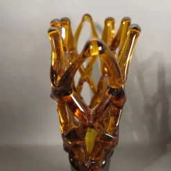 Pamono Large Italian Murano Glass Bowl with Grid Pattern from Made Murano Glass, 1950s><noscript><img width=