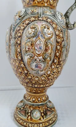Best Pamono Large Italian Ornate Majolica Jug, 1960s