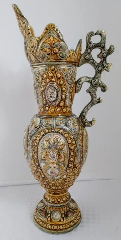 Best Pamono Large Italian Ornate Majolica Jug, 1960s