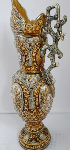 Best Pamono Large Italian Ornate Majolica Jug, 1960s