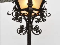 Sale Pamono Large Italian Wrought Iron Outdoor Lamppost from Mazzucotelli, Italy, 1910s
