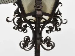 Sale Pamono Large Italian Wrought Iron Outdoor Lamppost from Mazzucotelli, Italy, 1910s