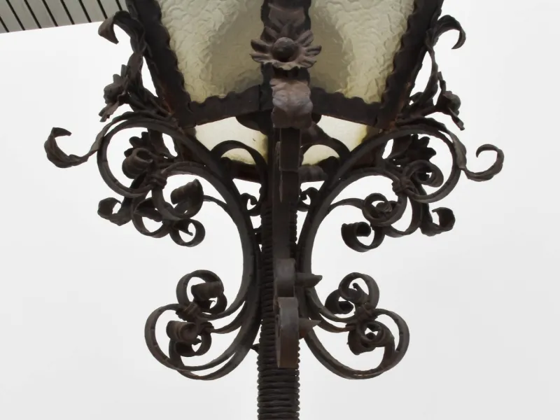 Sale Pamono Large Italian Wrought Iron Outdoor Lamppost from Mazzucotelli, Italy, 1910s