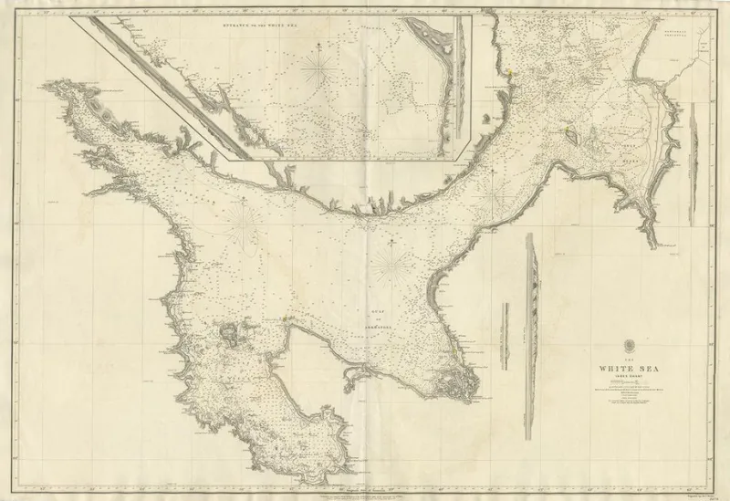 Pamono Large Map of the White Sea, 1854> Wall Decor