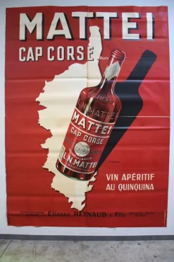 Outlet Pamono Large Mattei Cap Corse Advertising Poster by Rene Bougros, 1950s