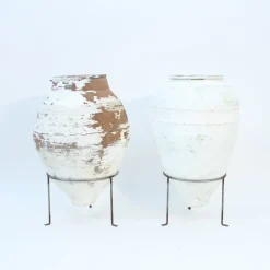 Pamono Large Mediterranean Olive Jars, 1930s, Set of 2> Garden Accessories