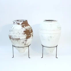Pamono Large Mediterranean Olive Jars, 1930s, Set of 2> Garden Accessories