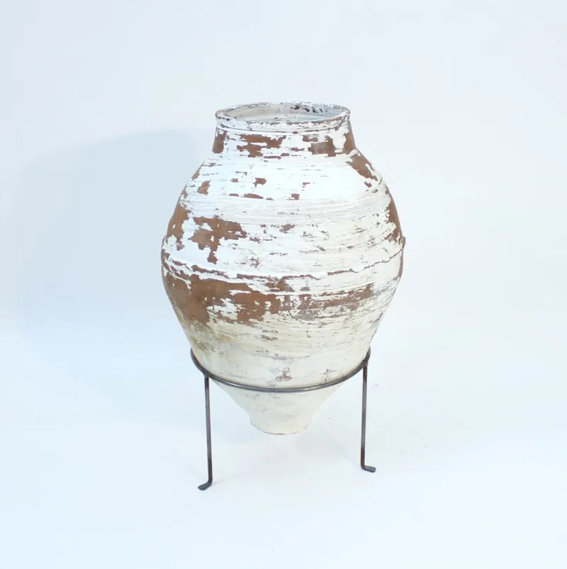 Pamono Large Mediterranean Olive Jars, 1930s, Set of 2> Garden Accessories