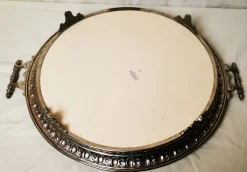 Pamono Large Metal and Porcelain Tray from Rörstrand, 1900s><noscript><img width=