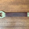 Pamono Large Mid-Century Brass and Teak Bottle Opener, 1960s> Dinnerware Accessories