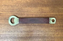Pamono Large Mid-Century Brass and Teak Bottle Opener, 1960s> Dinnerware Accessories