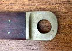 Pamono Large Mid-Century Brass and Teak Bottle Opener, 1960s><noscript><img width=