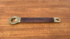 Pamono Large Mid-Century Brass and Teak Bottle Opener, 1960s><noscript><img width=