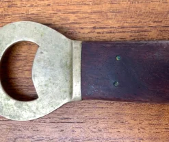 Pamono Large Mid-Century Brass and Teak Bottle Opener, 1960s><noscript><img width=