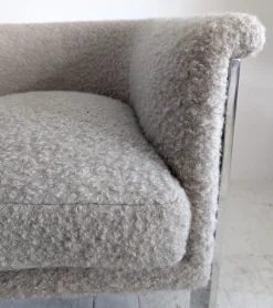 Pamono Large Mid-Century Chromed Steel and Mohair Bouclé Lounge Chairs by Milo Baughman, USA, 1970s, Set of 2> Lounge Chairs & Armchairs