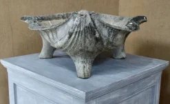 Pamono Large Mid-Century Composite Stone Clam Shell Planter, 1950s> Planters And Jardiniere